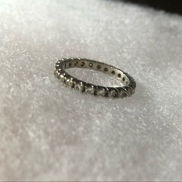 Anniversary Style Sterling Silver CZ ring size 7.5 - Picture 4 of 4